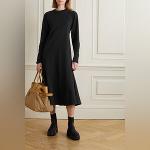 THE ROW Gentwood Cotton-jersey Midi Dress - Black